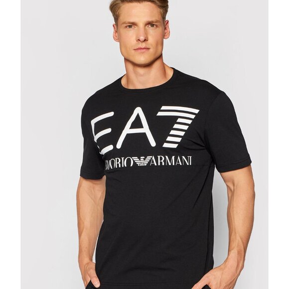 Emporio Armani EA7 Men's White Short Sleeve Logo Print Crewneck T-Shirt - Picture 1 of 9